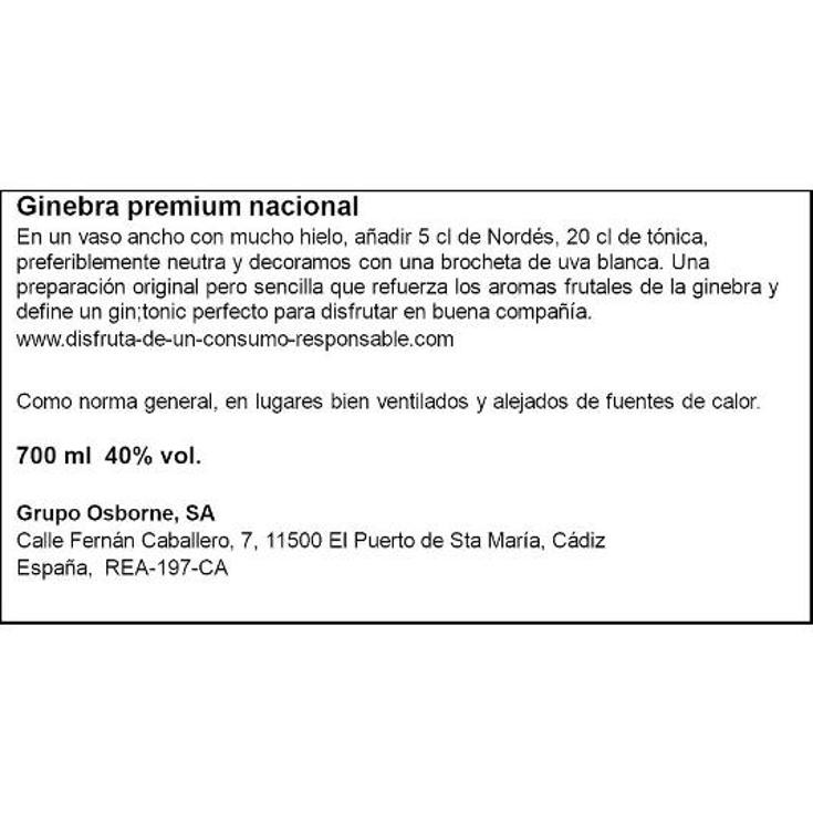 GINEBRA GALLEGA 40º NORDES BTLLA 70 CL