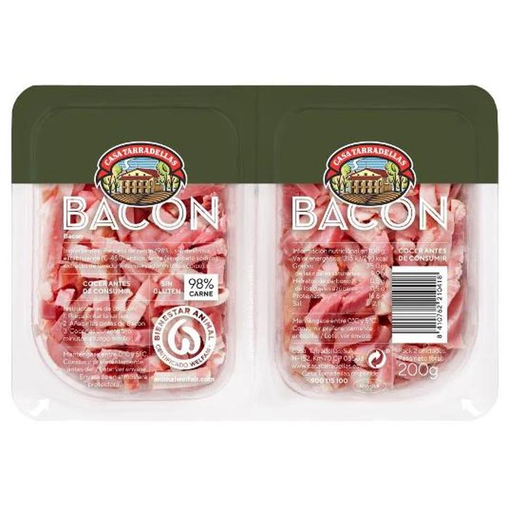 BACON TIRAS 2X100 TARRADELLAS PQTE 200 GR