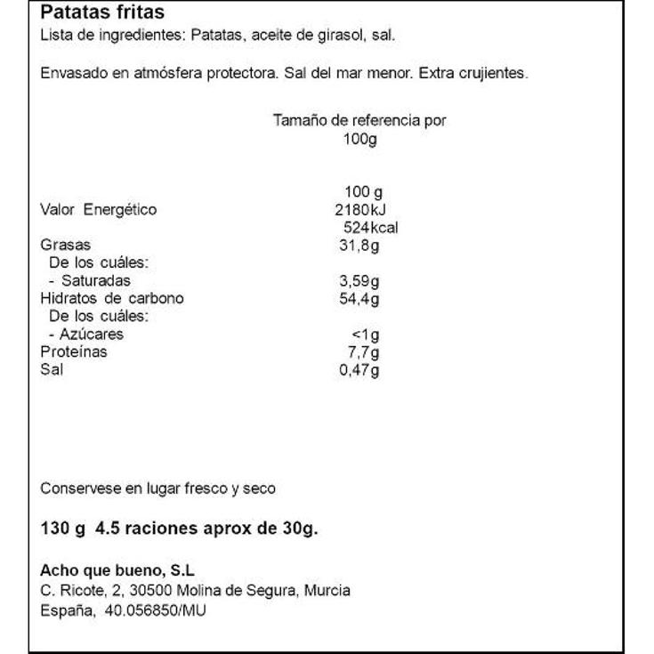 PATATAS FRITAS ACHO BOLSA 120 GR