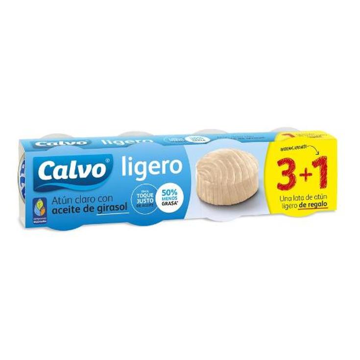 ATUN CL.LIGERO AC.GIRASOL3+1X52 CALVO PACK 208 GR