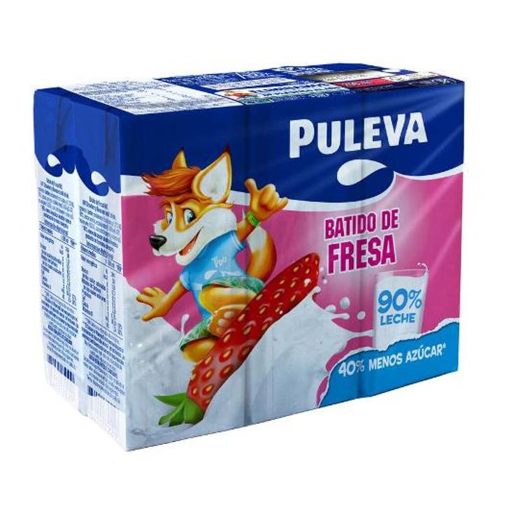 BATIDO FRESA 6X200 ML. PULEVA PACK 1200 ML