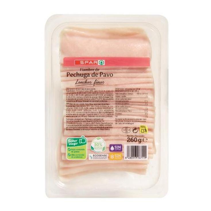 PECHUGA PAVO LONCHAS FINAS SPAR PACK 260 GR