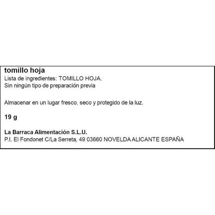 TOMILLO ESPECIAS 19G SPAR FRASCO 19 GR
