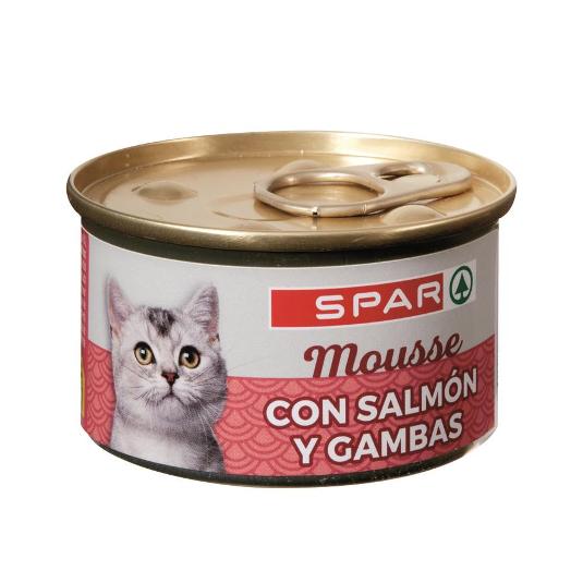 ALIM.GATO MOUSSE SALMÓN GAMBA LATA 85 GR
