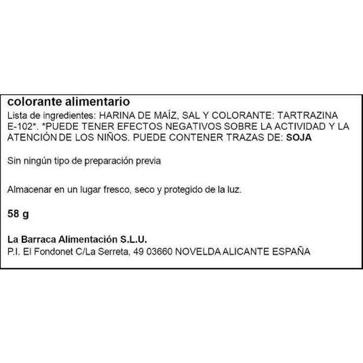 COLORANTE ALIMENTARIO 58G SPAR FRASCO 58 GR