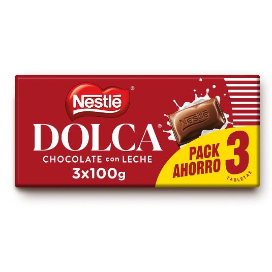 CHOCOLATE LECHE PACK 3X100GR. DOLCA LOTE 300 GR
