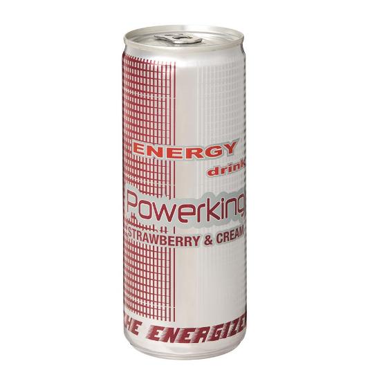 BEBIDA ENERGET STRAWBERRY CREAM POWERKING LATA 250 ML