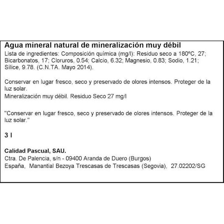 AGUA MINERAL BB BEZOYA CAJA 3 LT