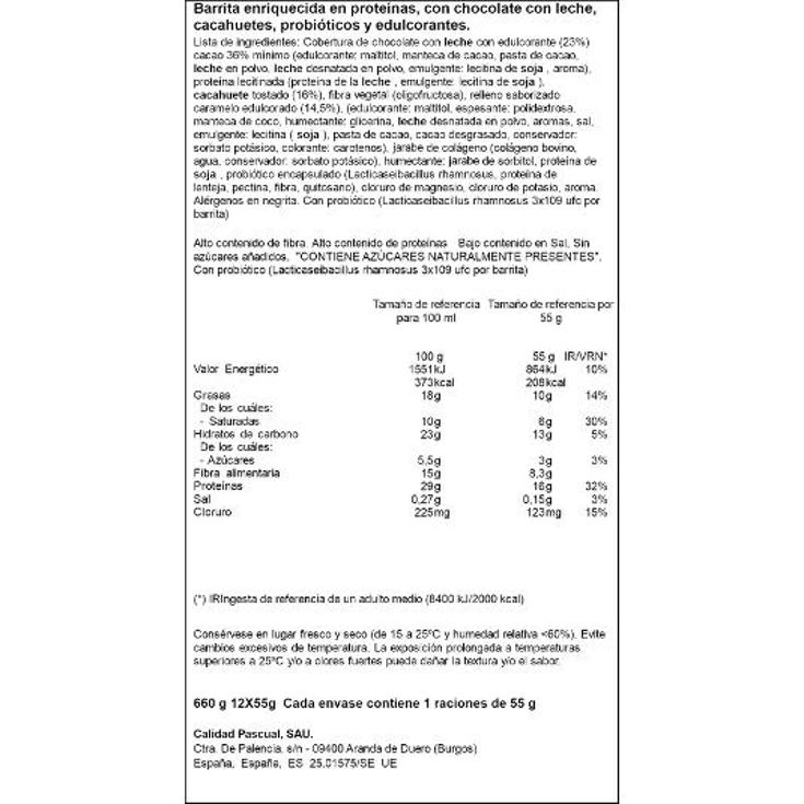 BARRITA PROT.CHOC.LECHE CACAHUE DINAMIC UNIDAD 55 GR
