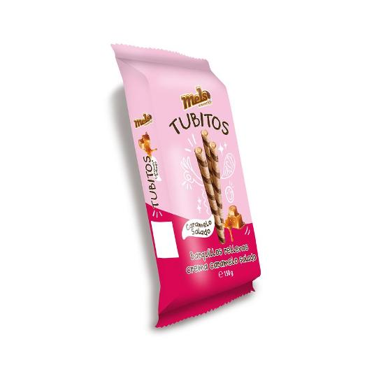 GALLETAS TUBITO CARAMELO SALADO MELS PQTE 150 GR