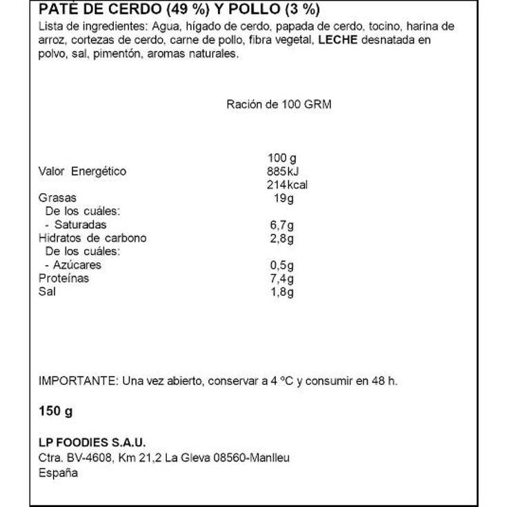 PATE CLASICO PACK 2X75 GR. LA PIARA PACK 150 GR
