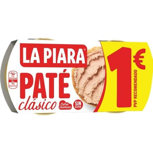 PATE CLASICO PACK 2X75 GR. LA PIARA PACK 150 GR