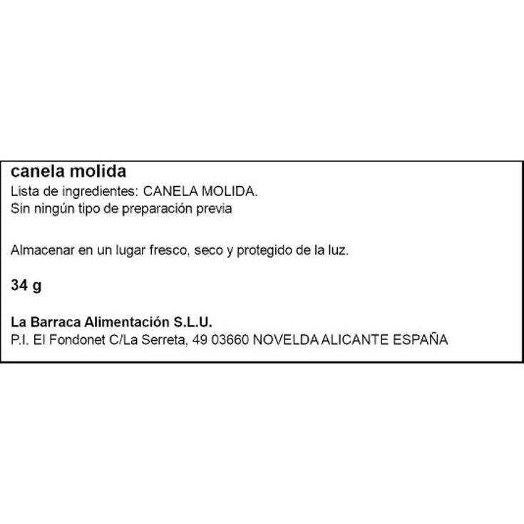 CANELA MOLIDA 34G SPAR FRASCO 34 GR