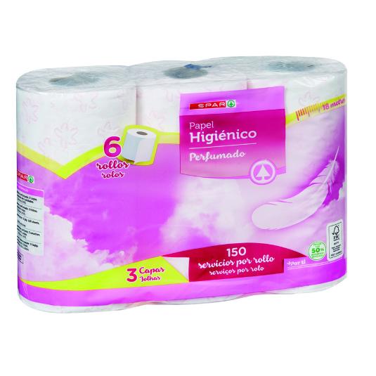 PAPEL HIGIÉNICO EXTRASUAVE PERF SPAR PQTE 6 UD