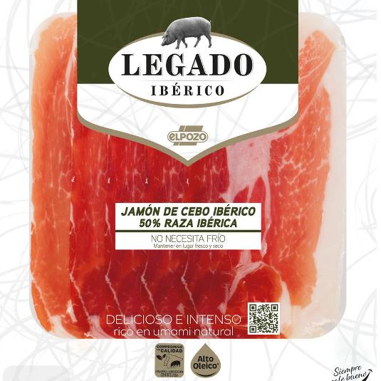 JAMON IBERICO CEBO LONCHEADO LEGADO IBER. SOBRE 60 GR