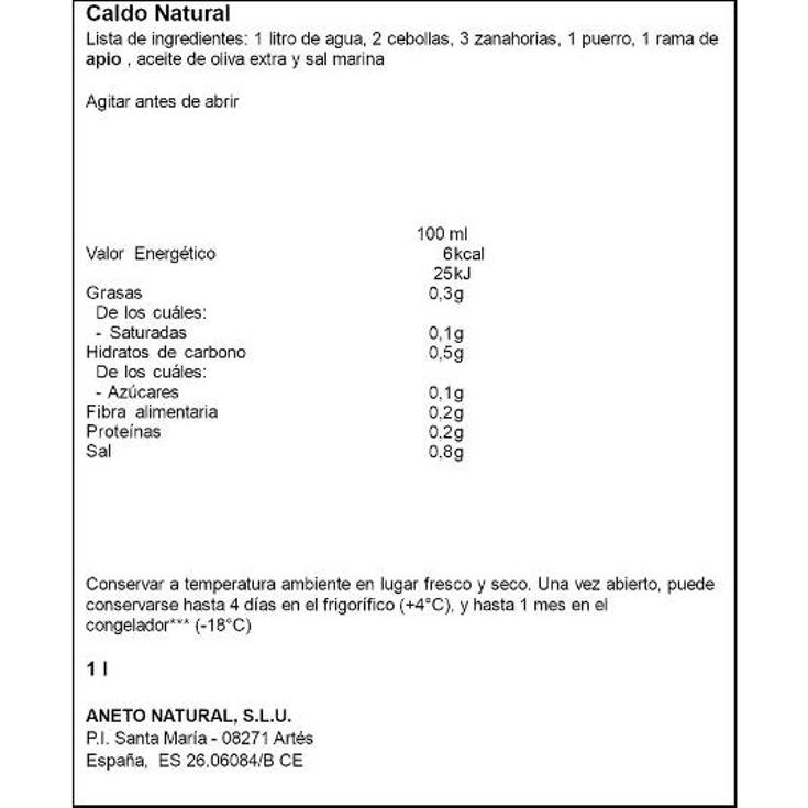 CALDO VERDURAS ANETO BRIK 1 LT