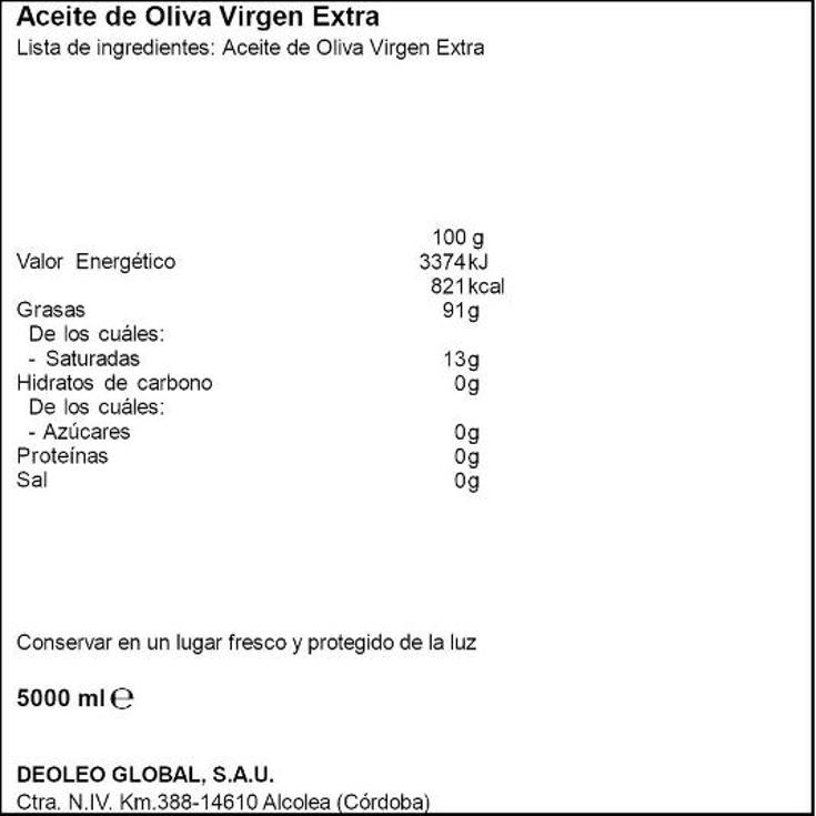 ACEITE OLIVA V.EXTRA HOJIBLANCA EL NUESTRO GRRFA 5 LT