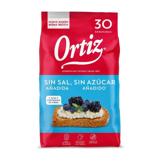 PAN TOSTADO BAJO SAL S/AZ.AÑAD ORTIZ BOLSA 324 GR