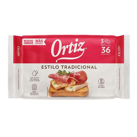 PAN TOSTADO NORMAL 30U ORTIZ BOLSA 324 GR