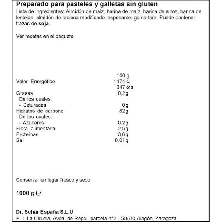 PREPAR.GALLETAS Y PASTEL.S/GLUT SCHÄR BOLSA 1 KG
