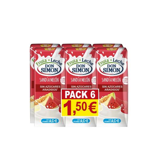 ZUMO FR+LECHE SANDIA ZERO 6X200 DON SIMON PACK 1200 ML