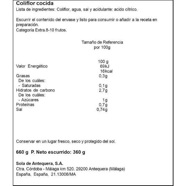 COLIFLOR ALSUR FRASCO 360 GR