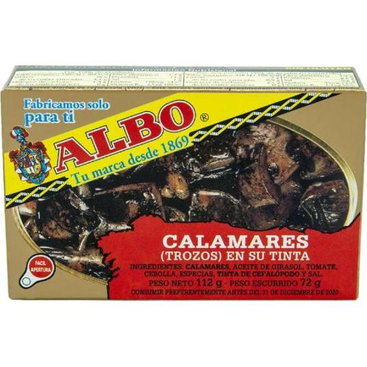 CALAMARES EN SU TINTA (TROZOS) ALBO LATA 72 GR