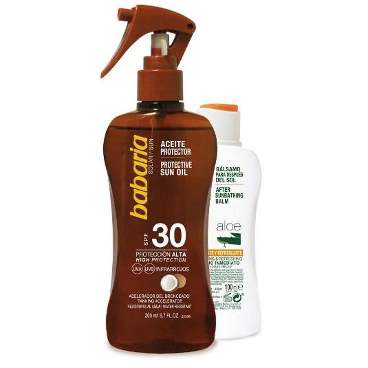 ACEITE PR.SOLAR COCO F/30+AFTER BABARIA PISTOL 200 ML