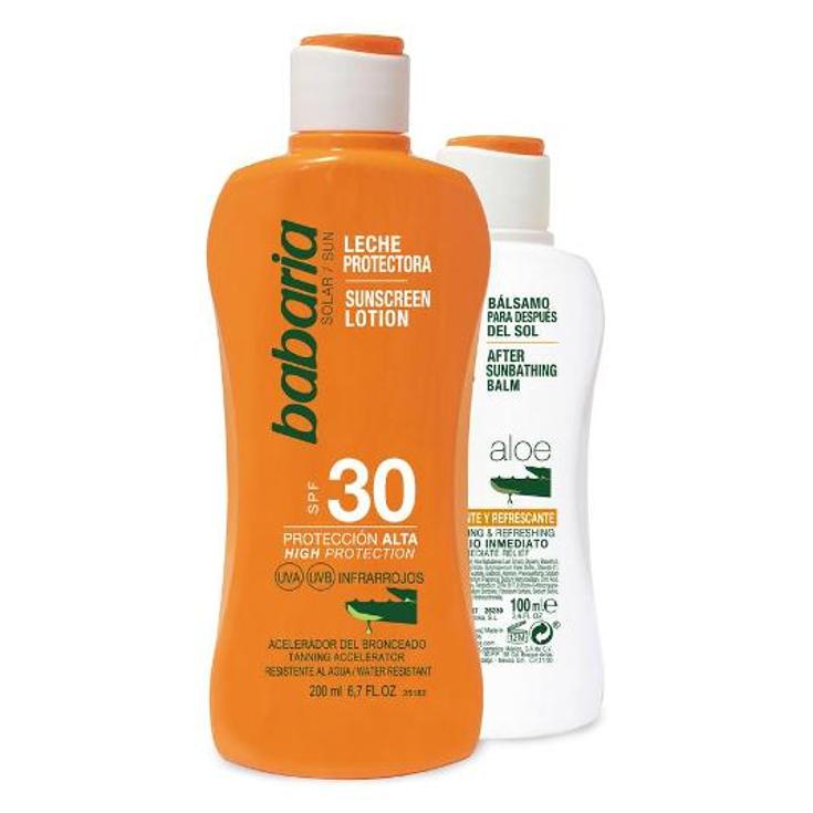 LECHE SOLAR ALOE F-30 BABARIA BTLLA 200 ML