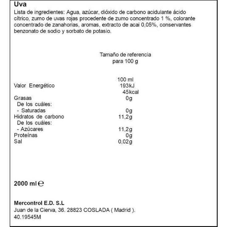 BEBIDA UVAS ROJAS FRUTTI FRESH BTLLA 2000 ML