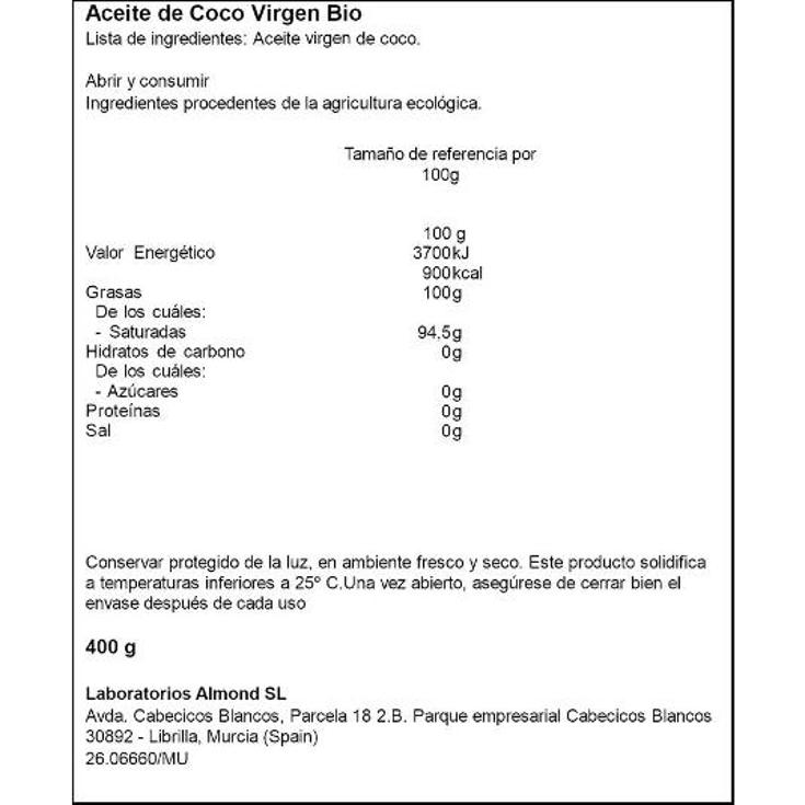 ACEITE DE COCO VIRGEN BIO NATURGREEN FRASCO 430 ML