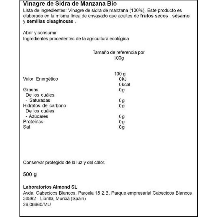 VINAGRE DE MANZANA ECOLOGICO NATURGREEN BTLLA 500 ML