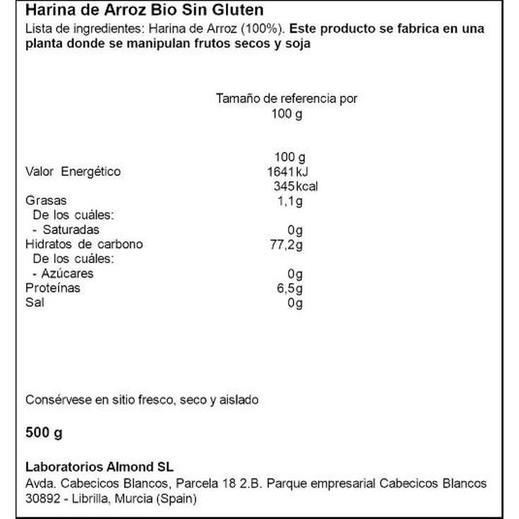 HARINA DE ARROZ ECOLOGICA NATURGREEN BOLSA 500 GR