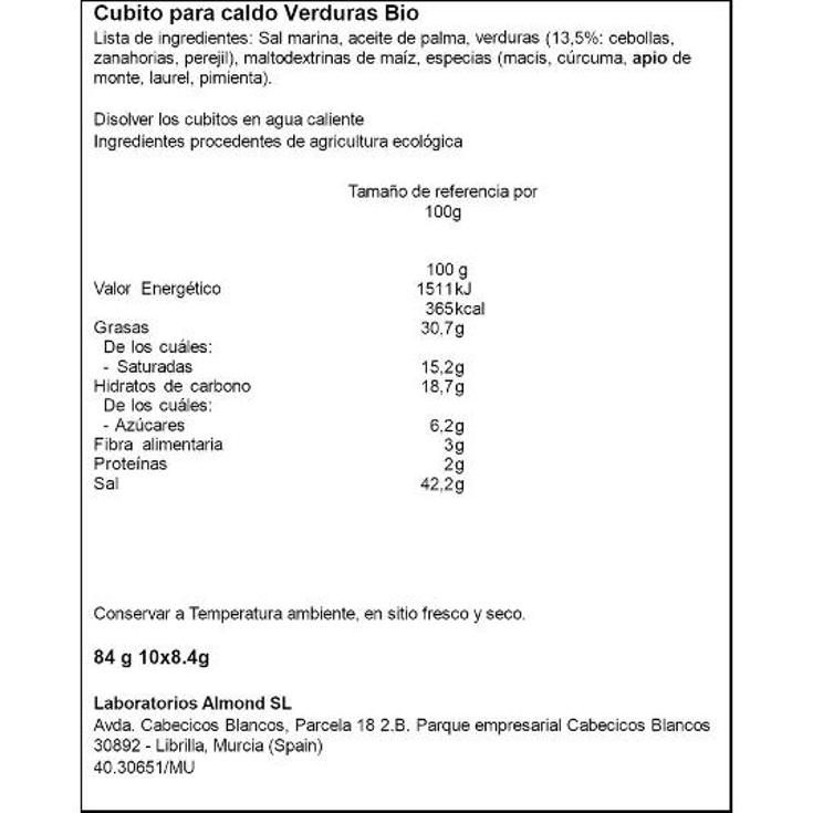 CUBITOS CONC. CALDO VERDU.ECO NATURGREEN PQTE 84 GR