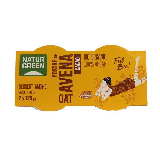 POSTRE NATILLAS AVENA CACAO BIO NATURGREEN PACK 250 GR