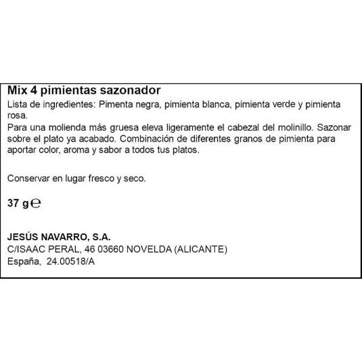 MIX ESPECIAS 4 PIMIENTAS MOLIN CARMENCITA FRASCO 40 GR