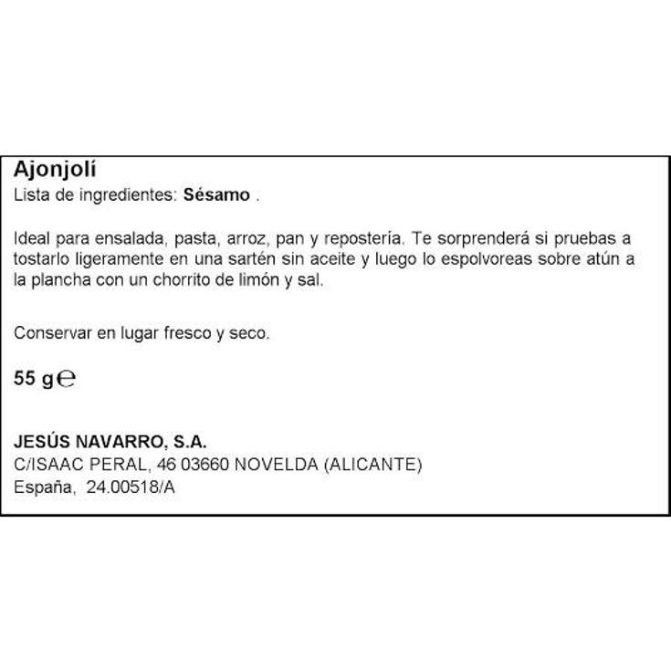 ESPECIAS AJONJOLI CARMENCITA TARRO 55 GR