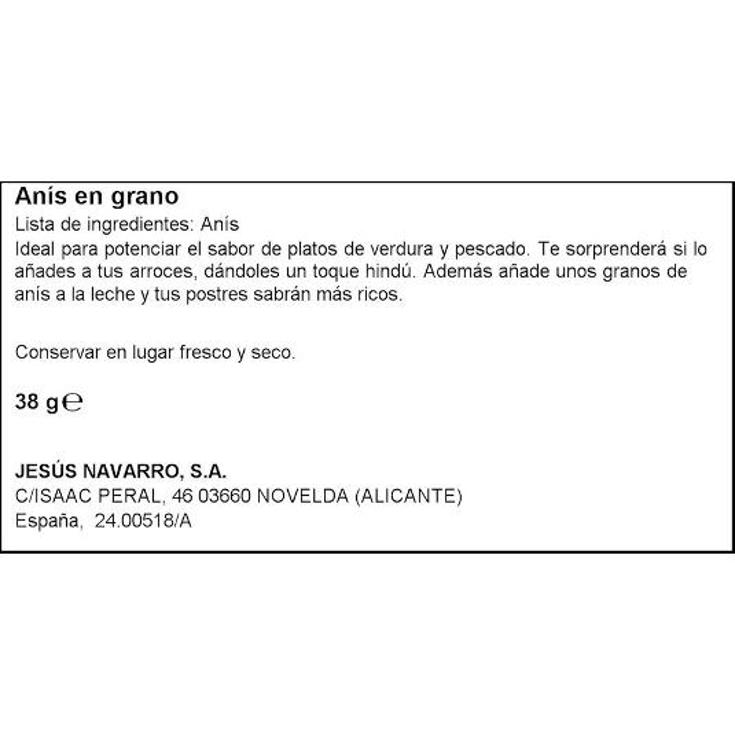 ESPECIAS ANIS EN GRANO CARMENCITA TARRO 38 GR