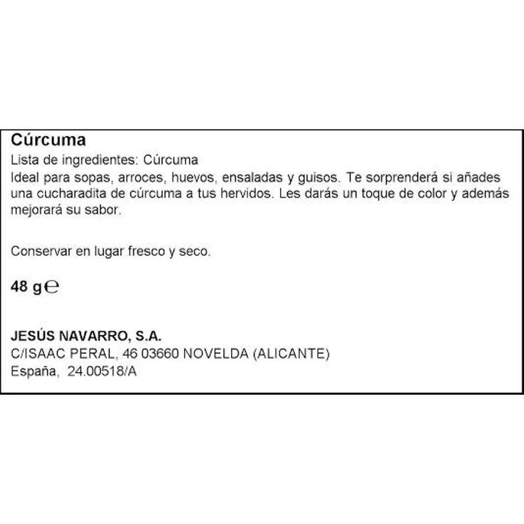 ESPECIAS CURCUMA MOLIDA CARMENCITA TARRO 48 GR