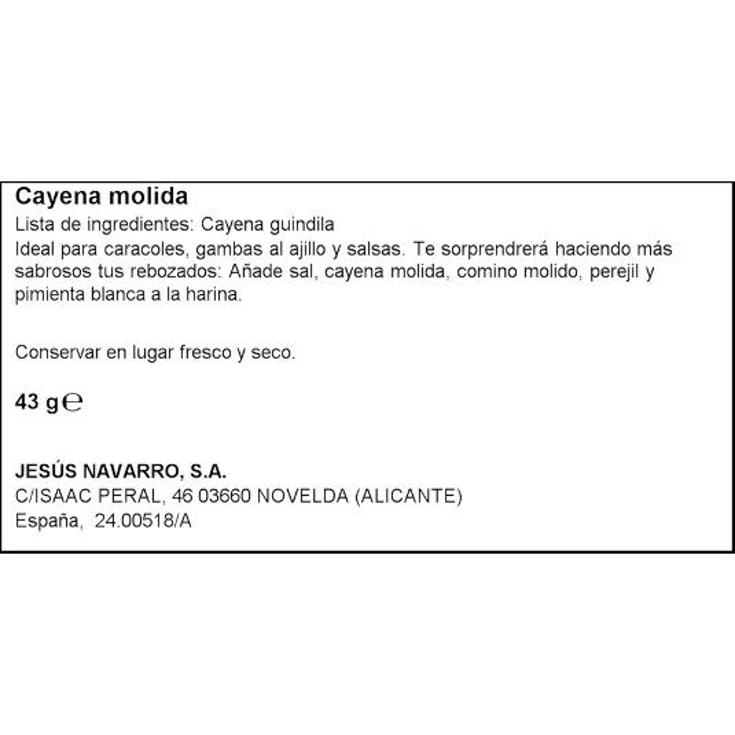 ESPECIAS CAYENA MOLIDA CARMENCITA TARRO 43 GR
