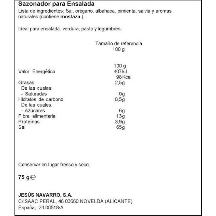 ESPECIAS SAZONADOR ENSALADA CARMENCITA TARRO 75 GR