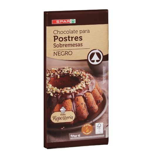 CHOCOLATE NEGRO FUNDIR POSTRES SPAR UNIDAD 200 GR