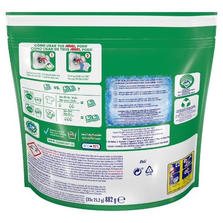 DETERGENTE PODS 3EN1 REG.26+9 ARIEL CAJA 35 LA