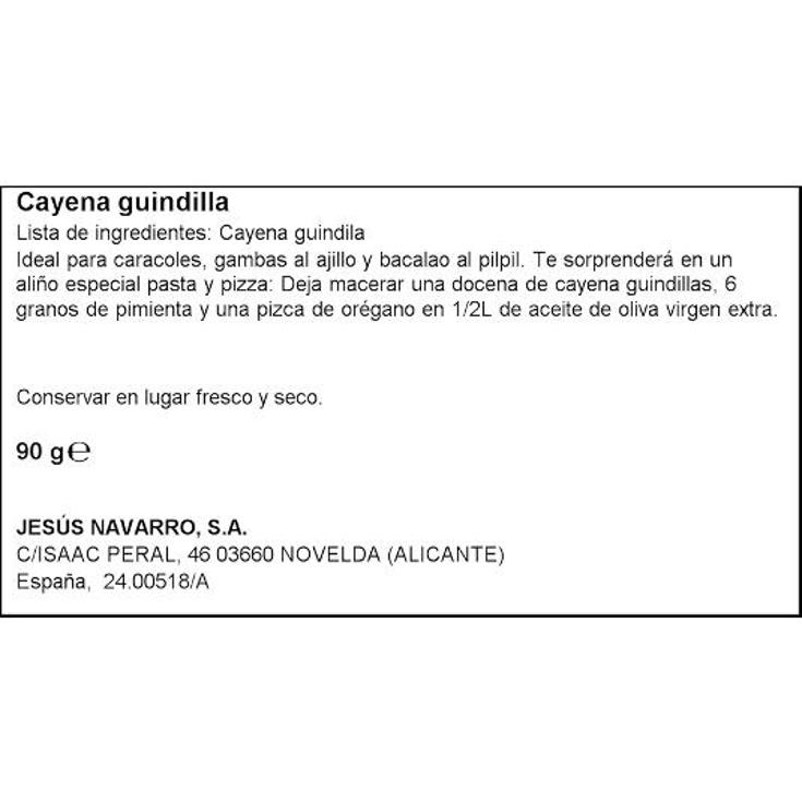 ESPECIAS CAYENA GUINDILLA CARMENCITA BOTE 90 GR