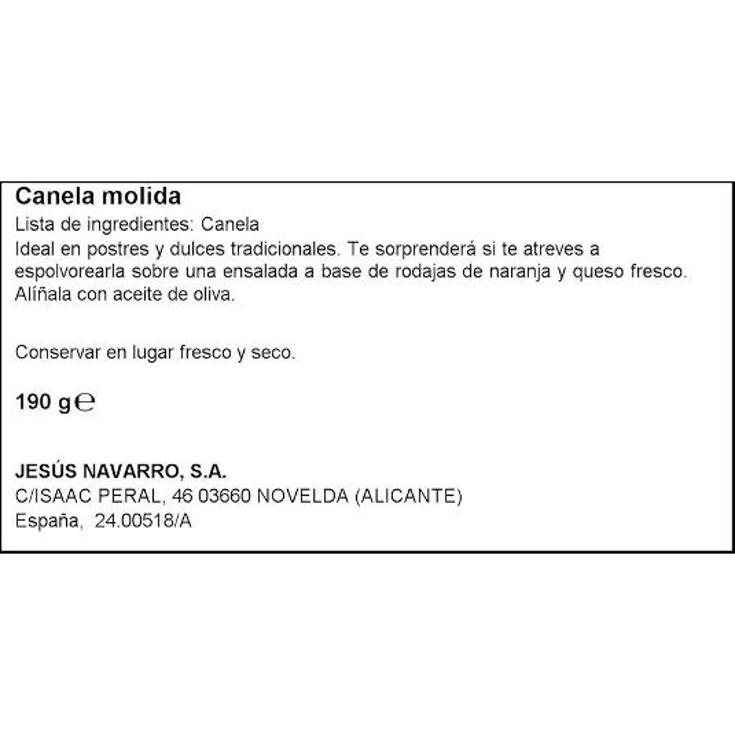 CANELA MOLIDA CARMENCITA BOTE 190 GR