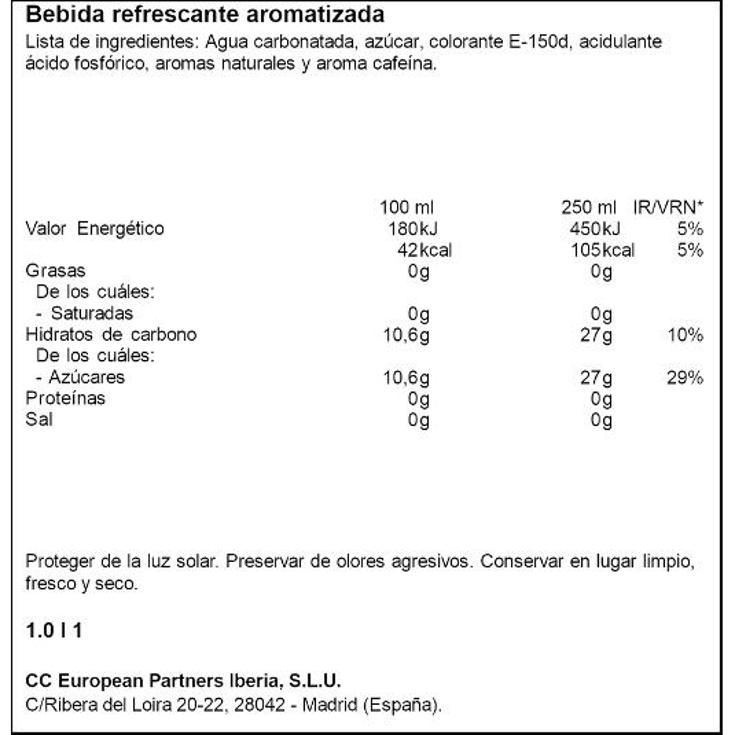 COCA COLA VNR COCA COLA BTLLA 1 LT