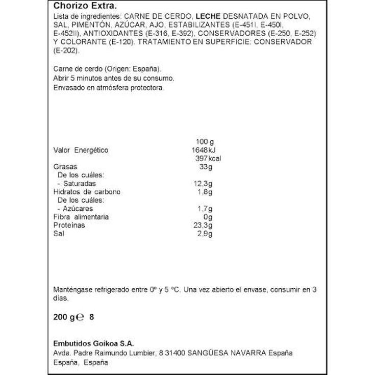 CHORIZO EXTRA 4X50 SPAR BLIST 200 GR