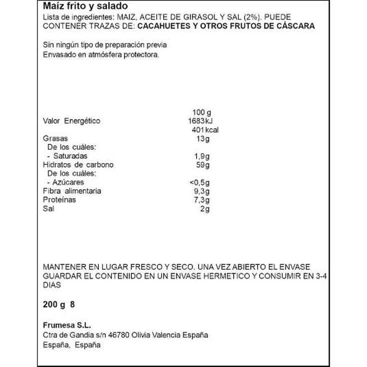 MAIZ FRITO SPAR BOLSA 200 GR