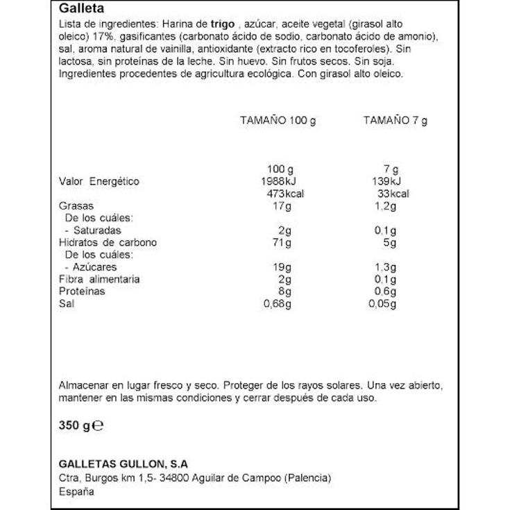 GALLETAS MARIA BIO GULLON CAJA 350 GR