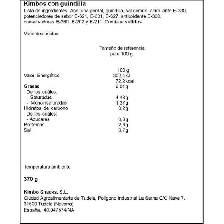 KIMBOS PICANTES TORERAS FRASCO 150 GR